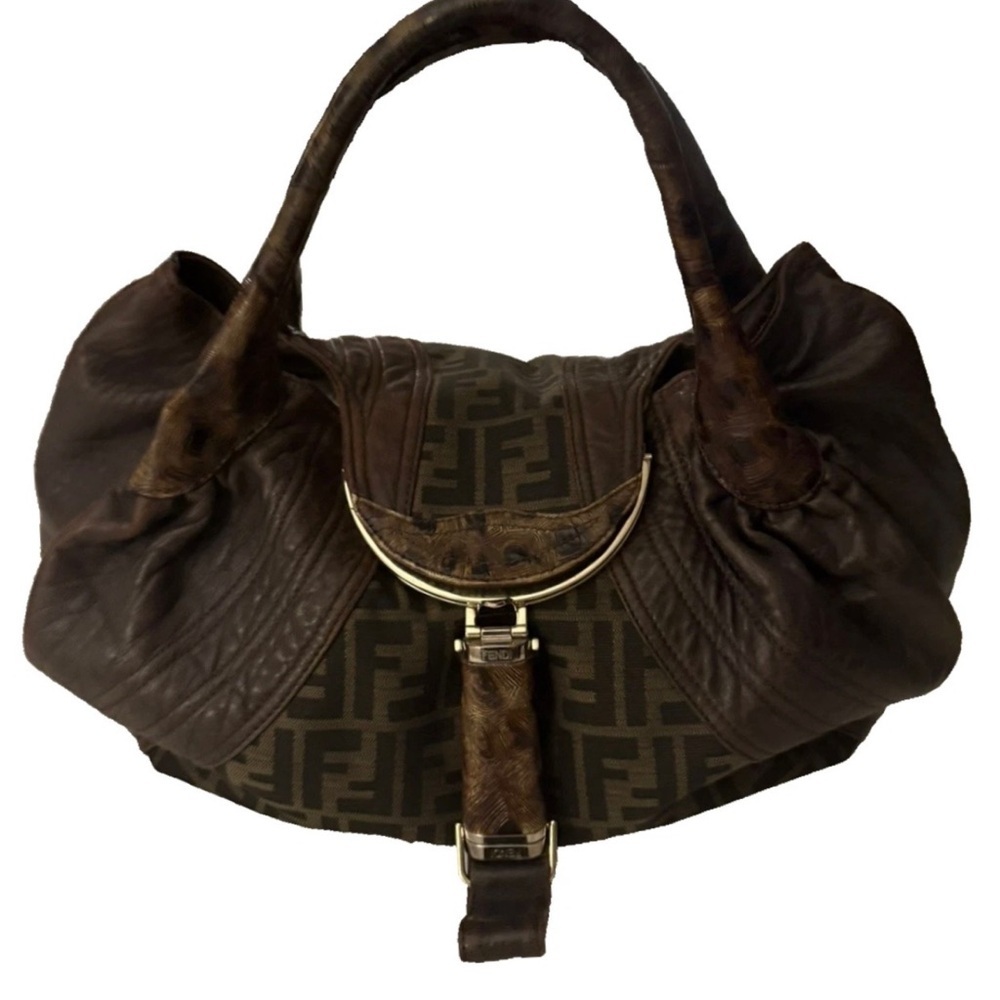 Fendi Spy Bag Zucca Canvas Brown Leather Iconic Luxury - Picture 2 of 6